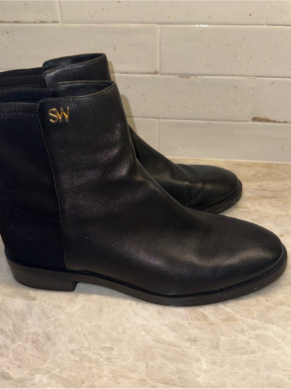 Stuart Weitzman Black Elemental Chelsea Boots - Picture 2 of 8